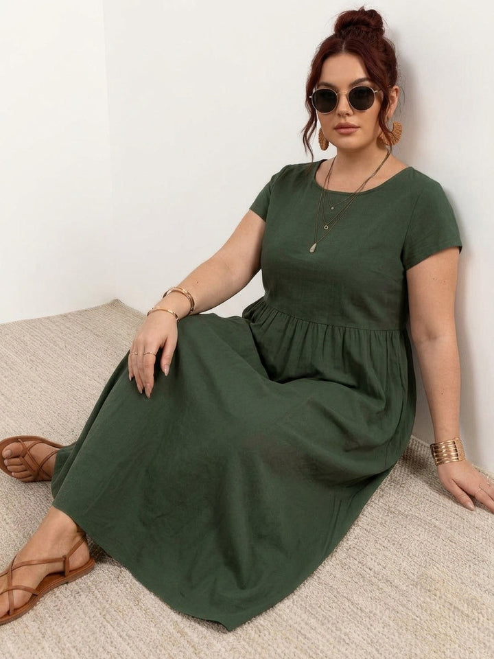 Yvaine - Capped-sleeve Midi Dress