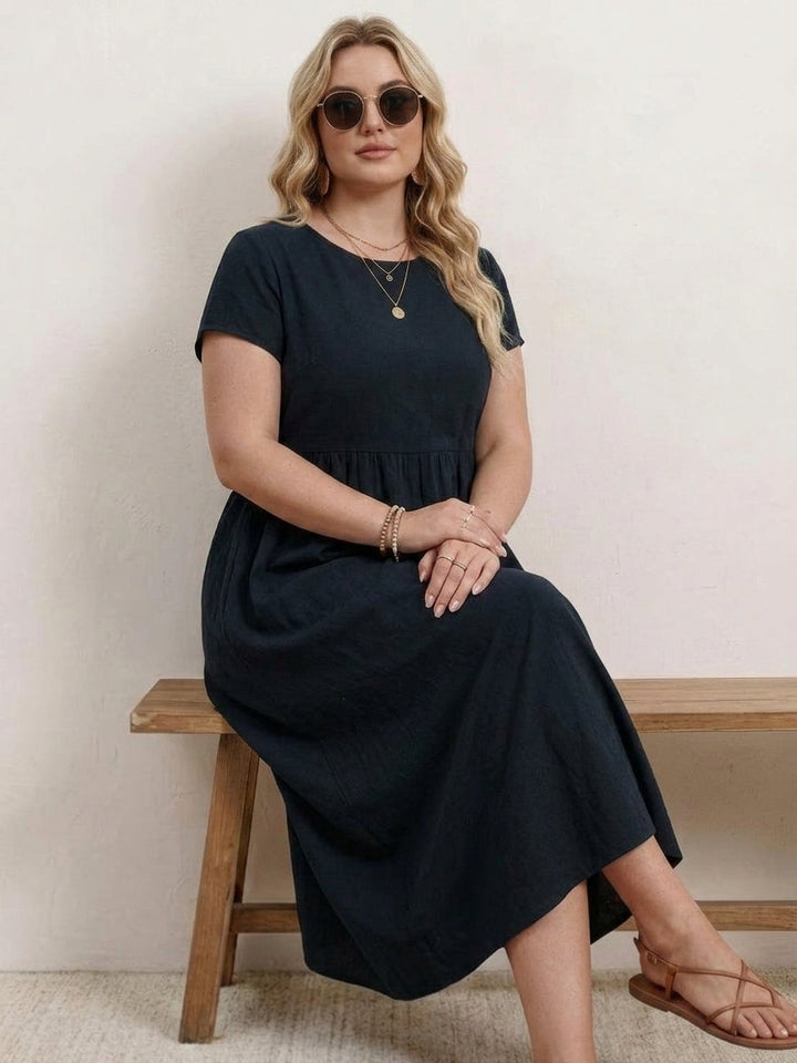 Yvaine - Capped-sleeve Midi Dress
