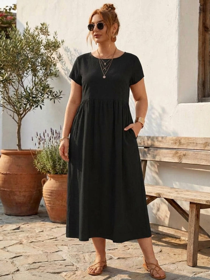 Yvaine - Capped-sleeve Midi Dress