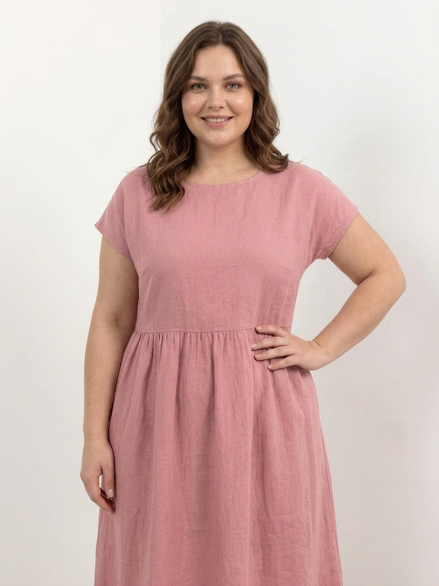 Yvaine - Capped-sleeve Midi Dress