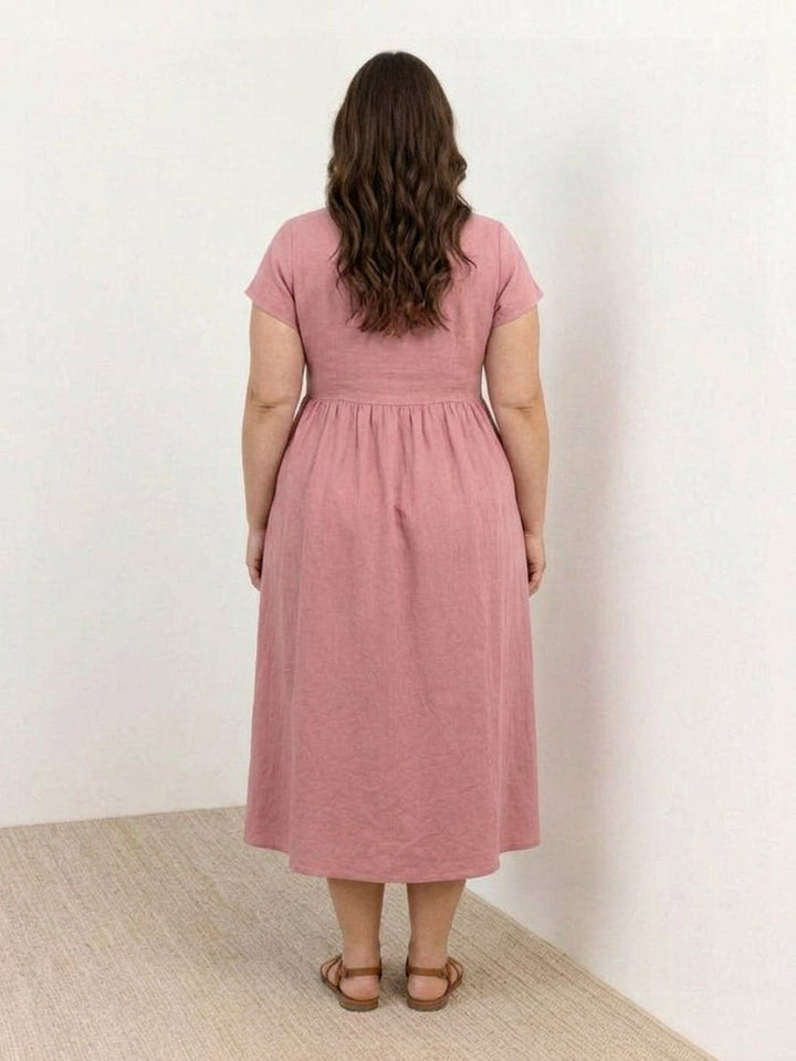 Yvaine - Capped-sleeve Midi Dress