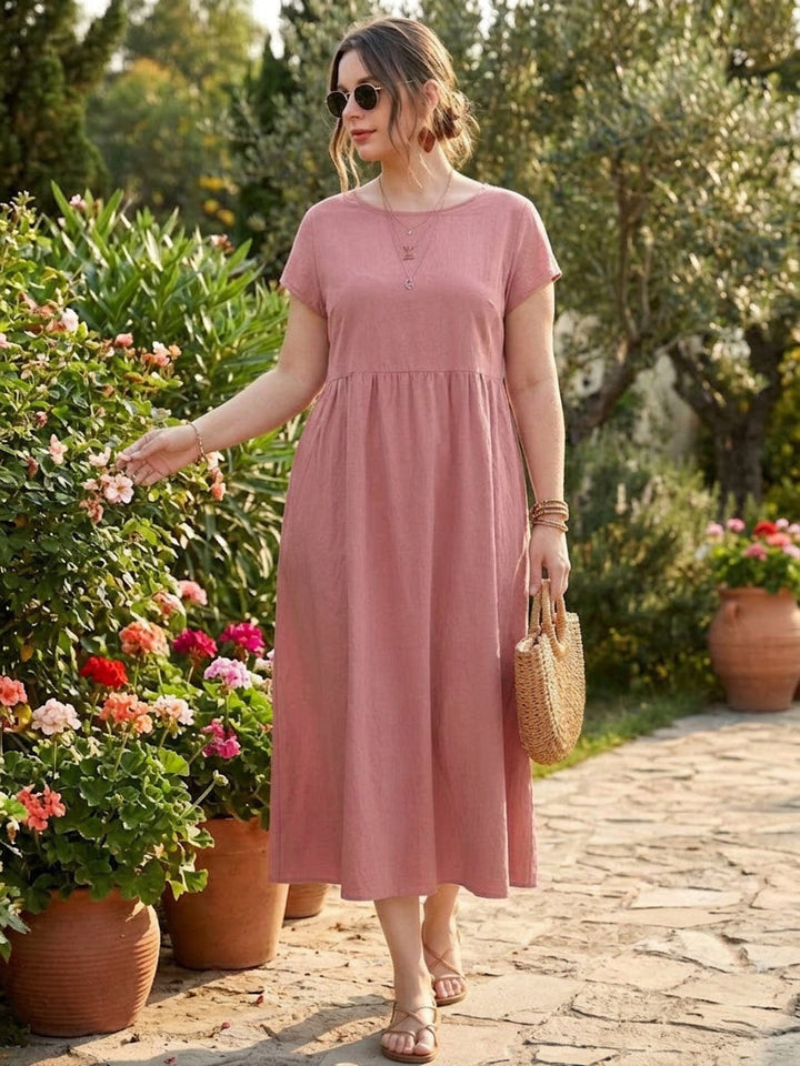 Yvaine - Capped-sleeve Midi Dress