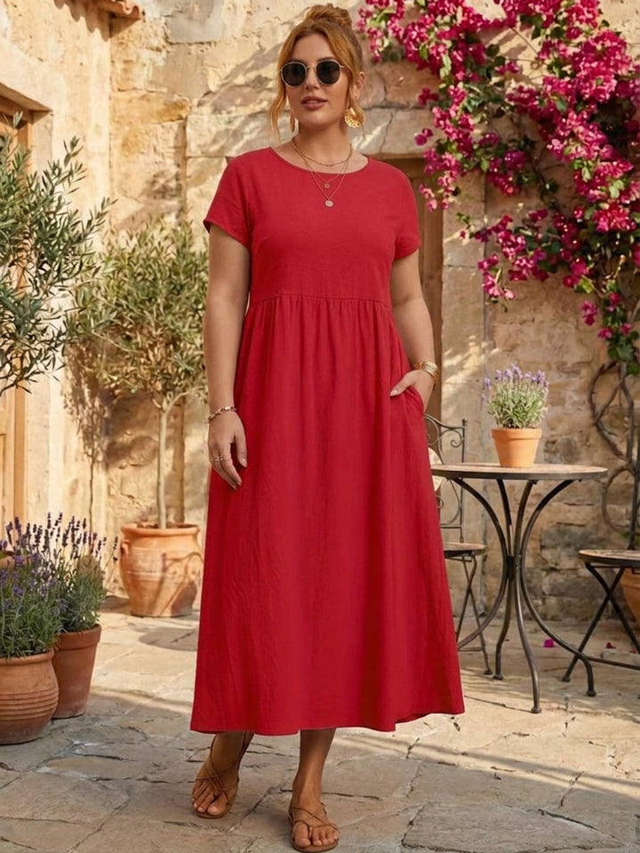 Yvaine - Capped-sleeve Midi Dress