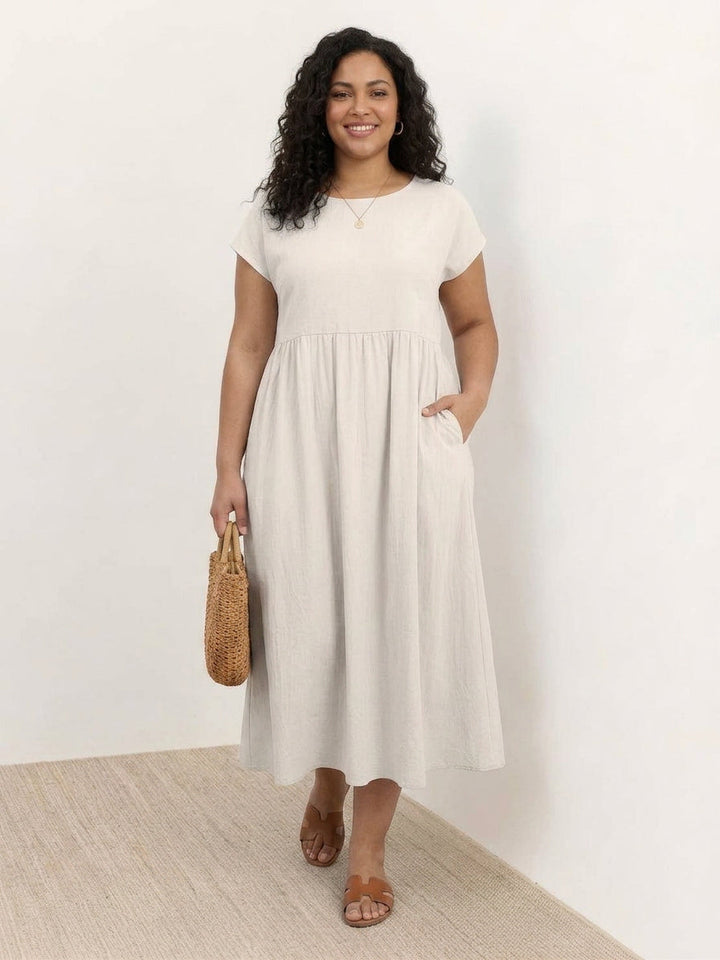 Yvaine - Capped-sleeve Midi Dress