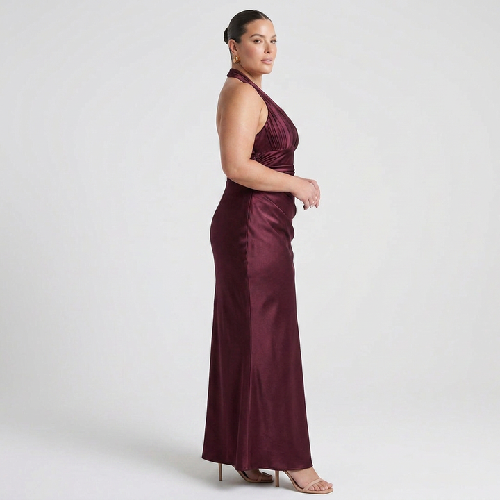 Briar Satin Halter Maxi Dress