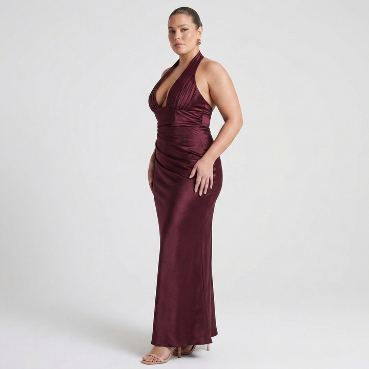 Briar Satin Halter Maxi Dress
