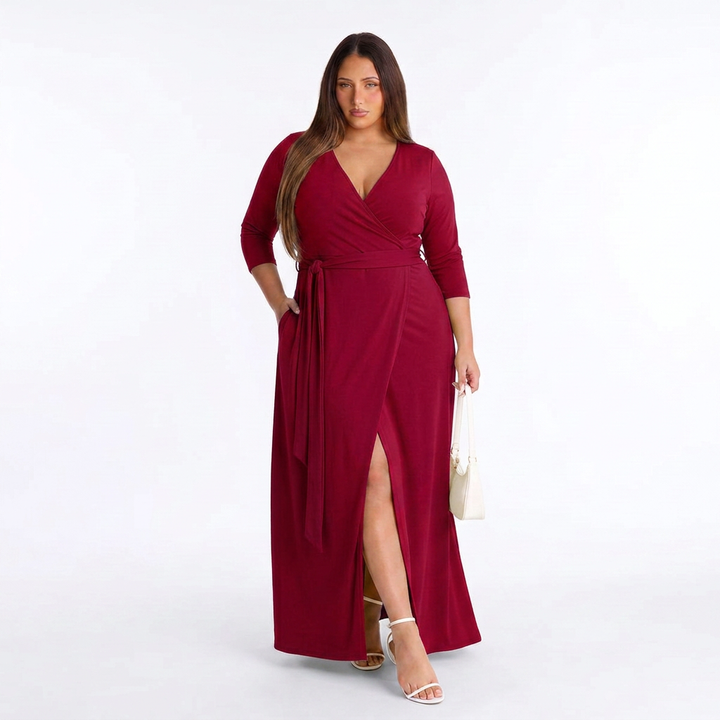 Arabella - Elegant Plus Size Belted Dress