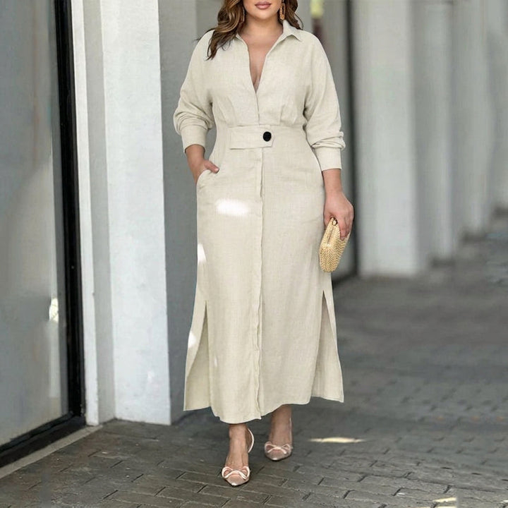 Wren Elegant Tied Dress: Chic Commute Long Sleeve Style