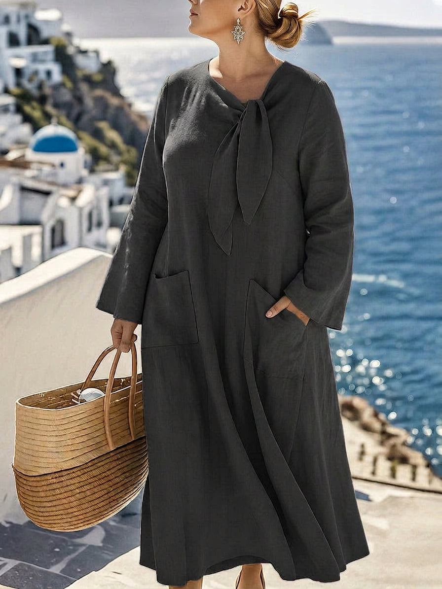 Cerys Solid A-Line Dress: Effortless Casual Elegance