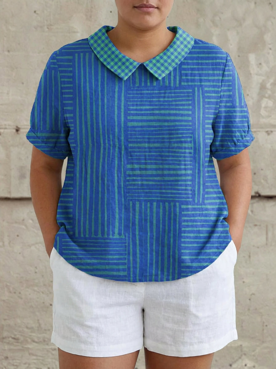 Verity | Striped Geometric Shirt