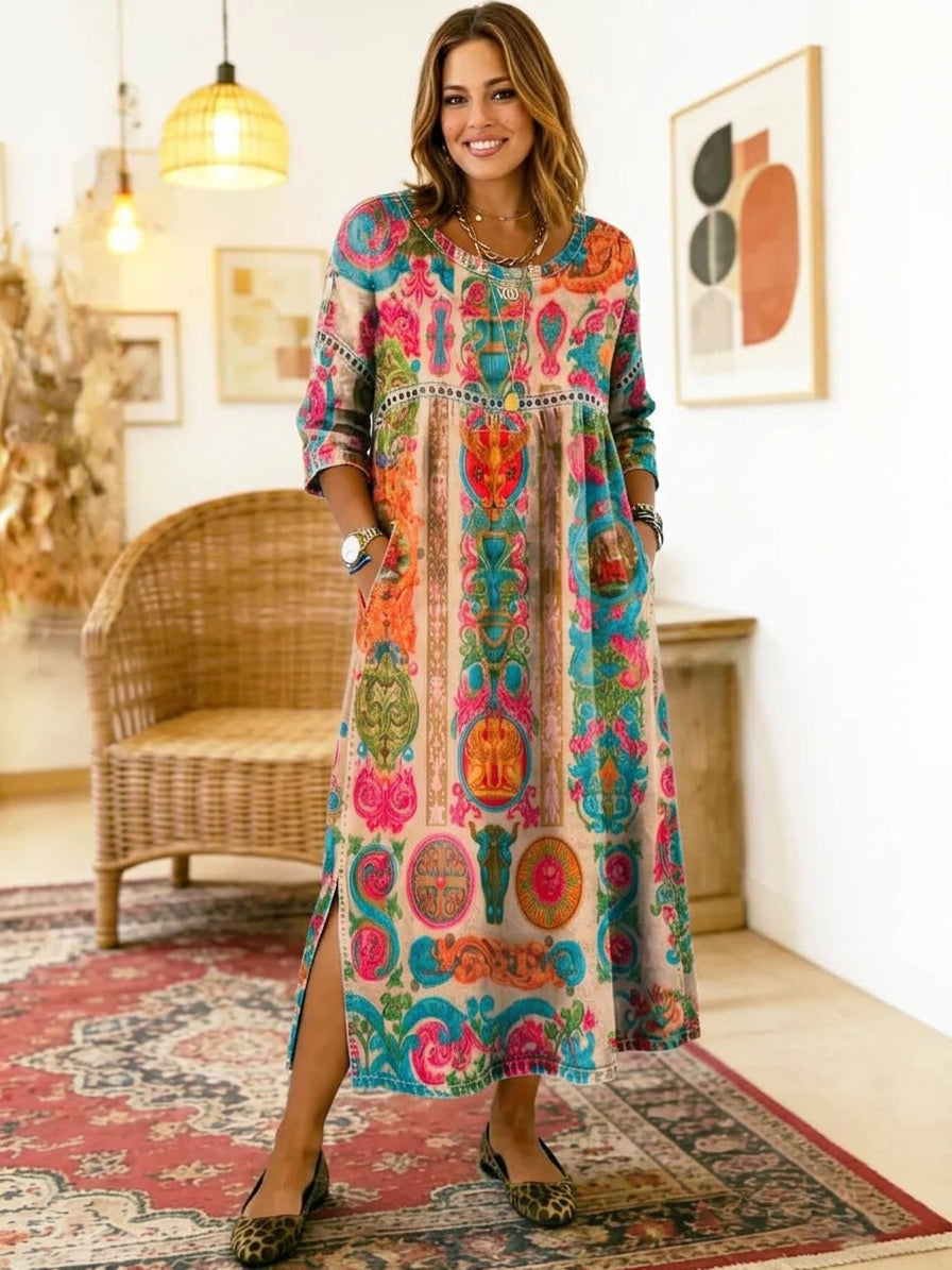 Gwen | Printed Midi Dress