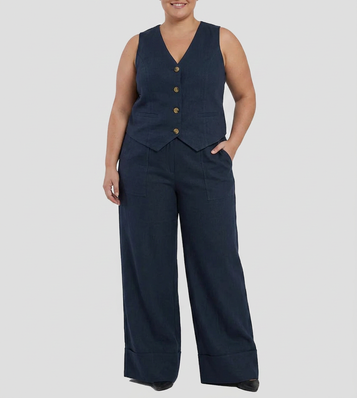Seraphina – Co-ord Set Elegant Two-Piece With Waistcoat &amp; Pants Wide-Leg