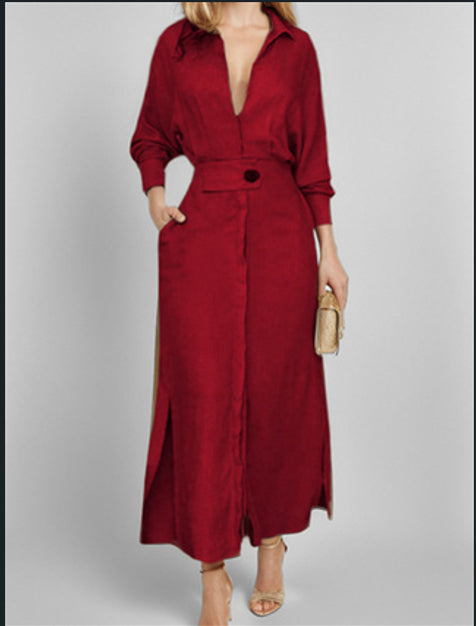 Wynne V-Neck Slim Dress: Elegant Sky Blue Statement