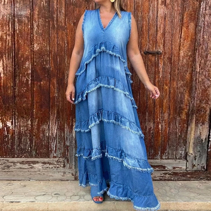 Ingrid Raw-edge Denim Dress