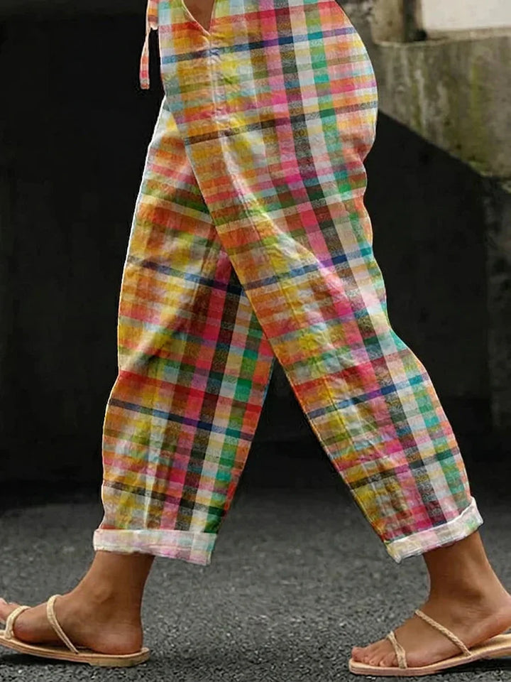 Amina | Comfortable Checkered Pants
