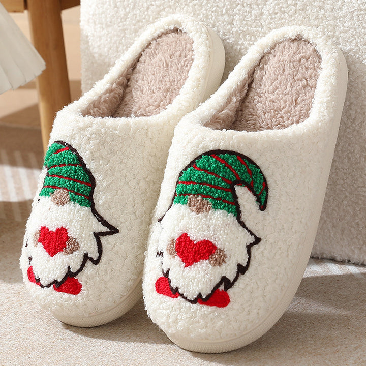 Cute Santa Claus Couple Slippers, Indoor Floor Shoes