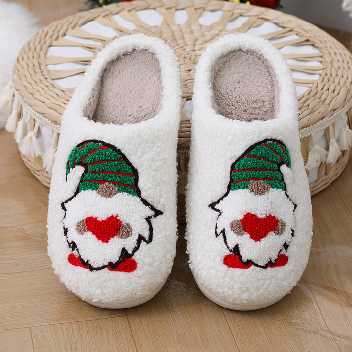 Cute Santa Claus Couple Slippers, Indoor Floor Shoes