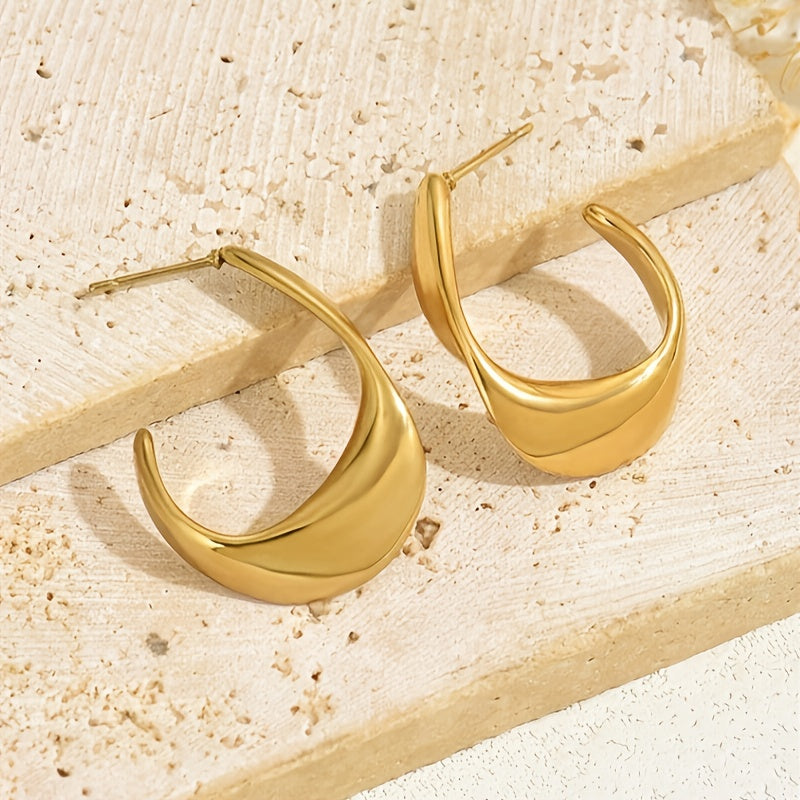 Ffion Crescent Hoop Earrings | Gold