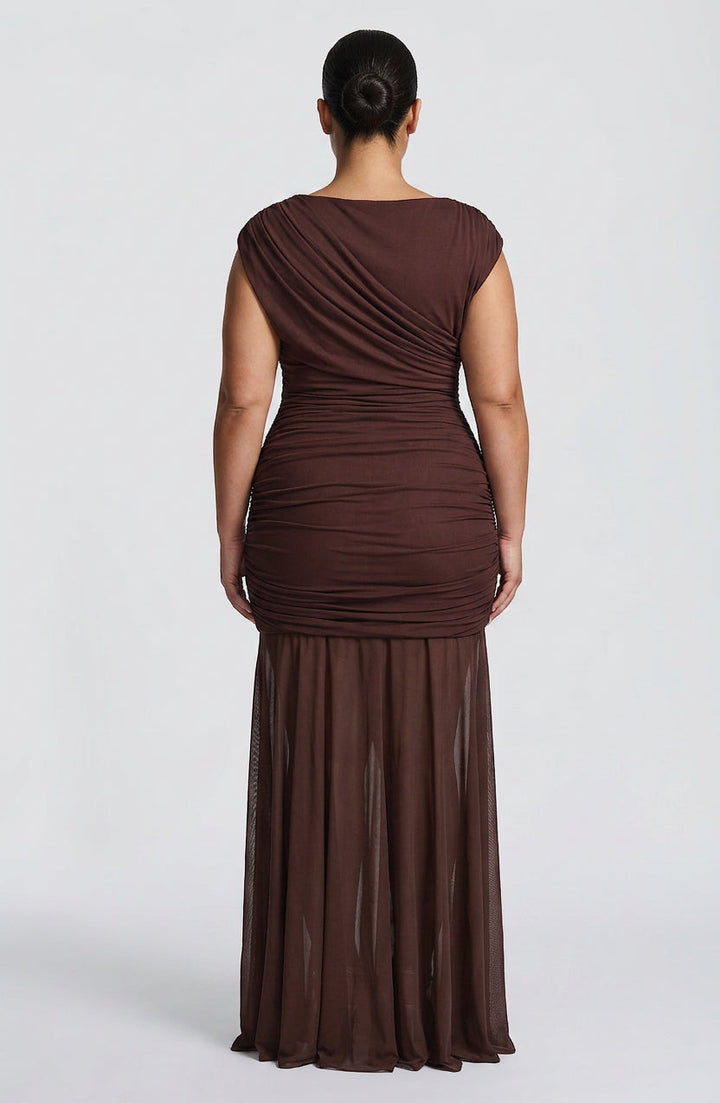 Anneliese Maxi Dress - Plum Brown