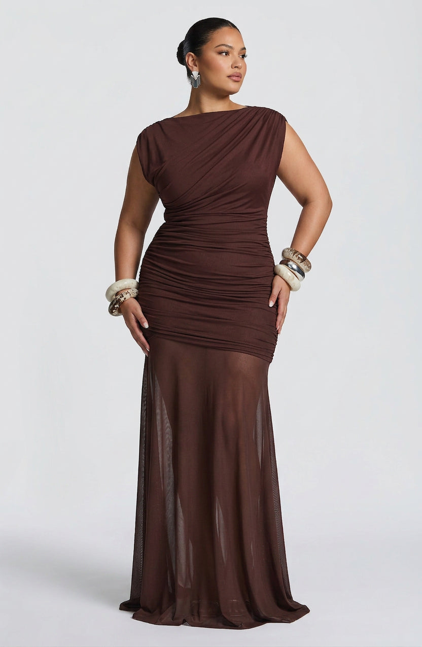 Anneliese Maxi Dress - Plum Brown