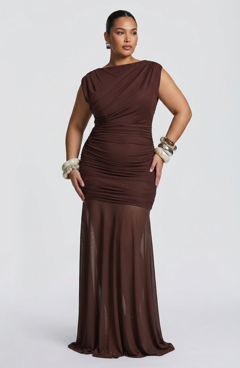 Anneliese Maxi Dress - Plum Brown