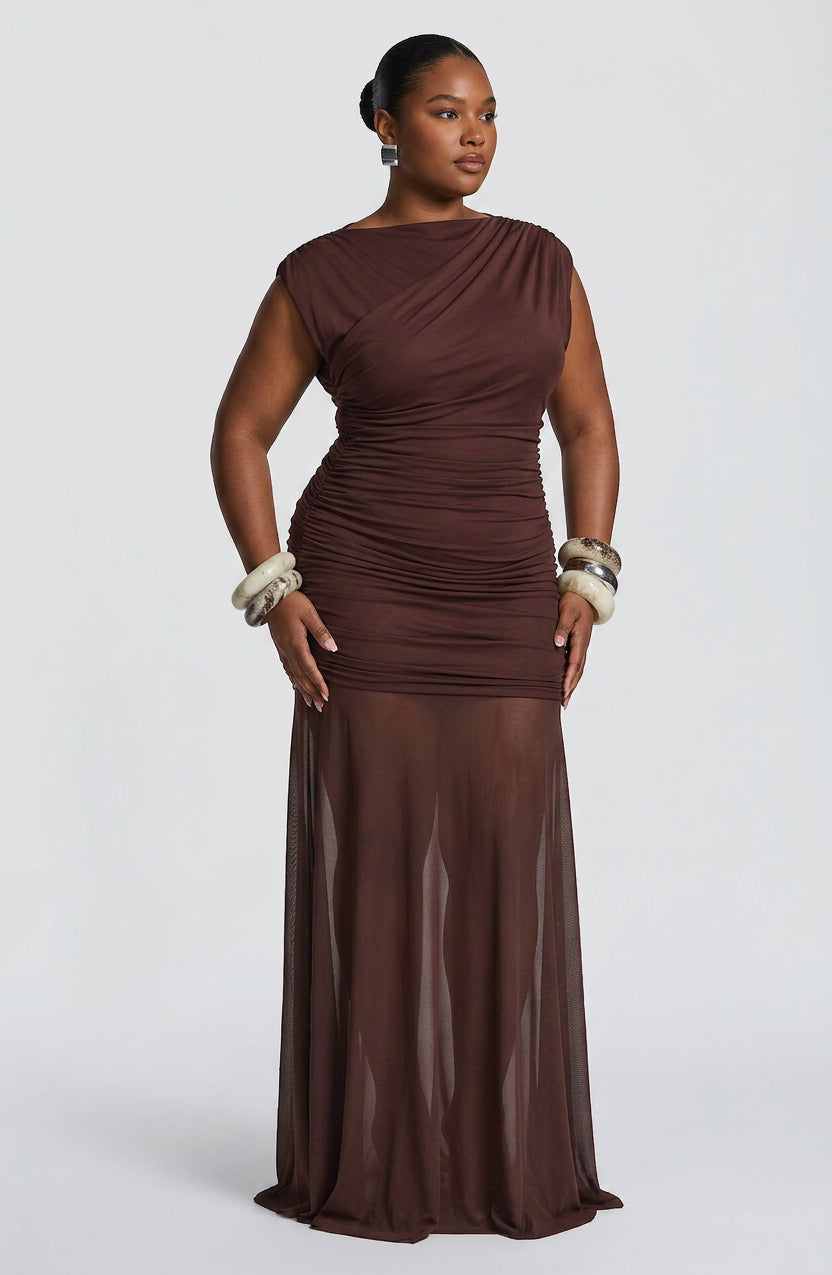 Anneliese Maxi Dress - Plum Brown