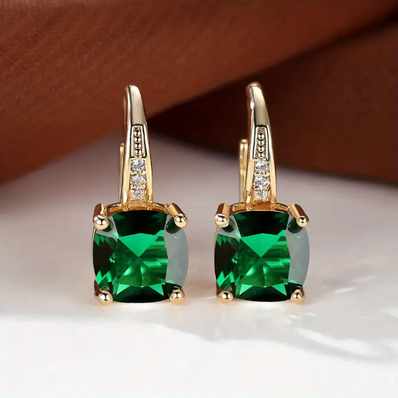 Kaia Sapphire Stone Hoop Earrings | Gold