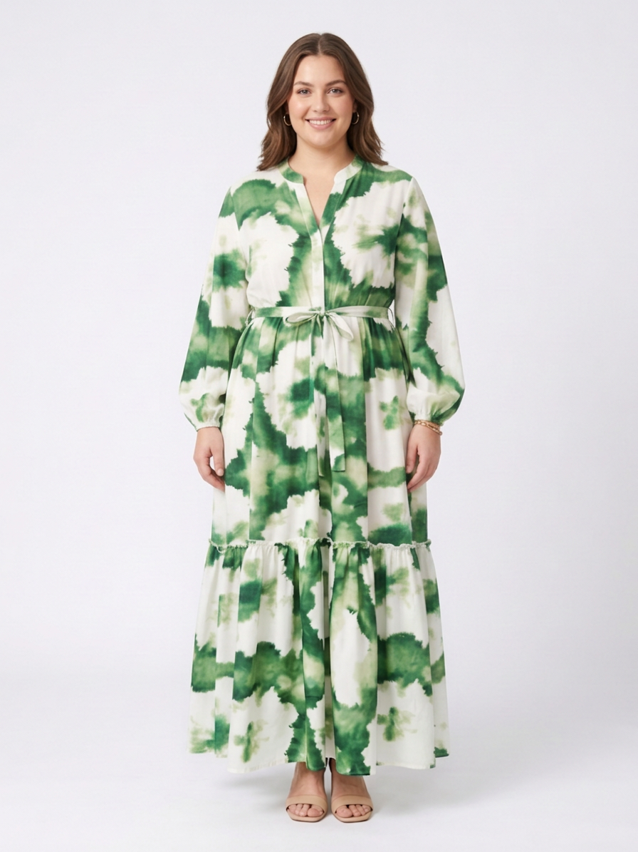 Florence | Long Sleeve Tie Waist Tiered Maxi Dress