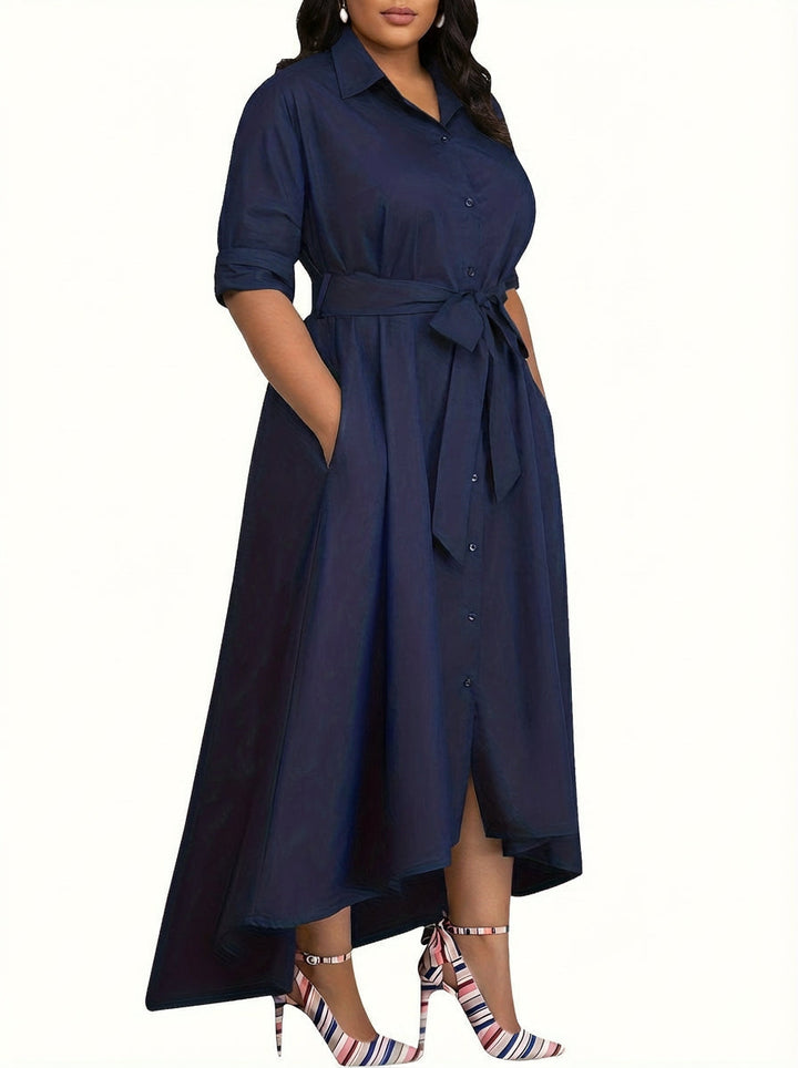 Clemence | Holiday Perfect Button-Front Maxi Dress