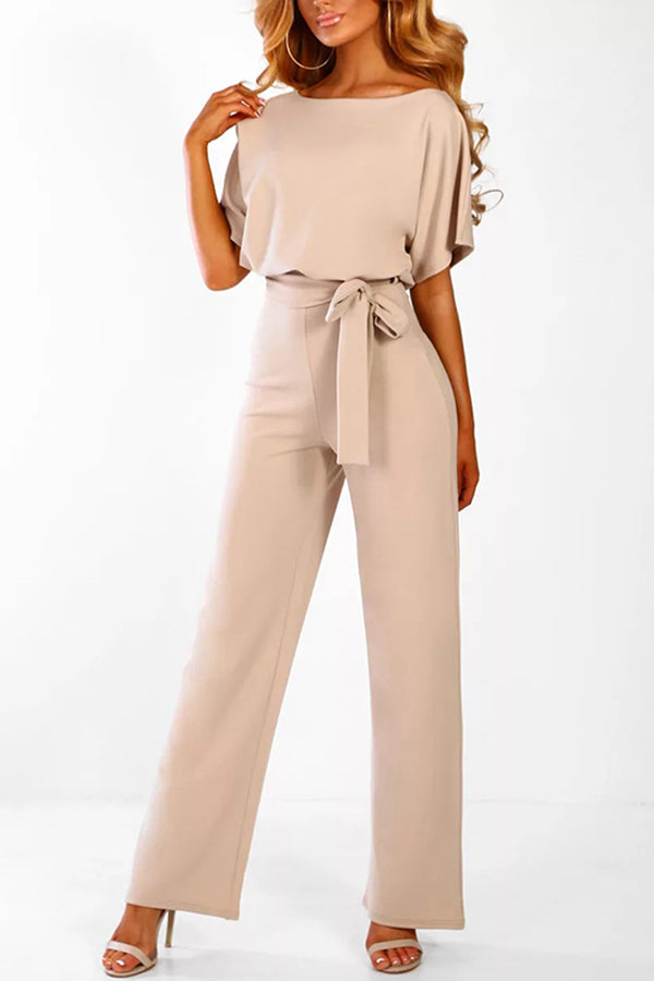 Cassia - Summer button tie short sleeved Jumpsuit