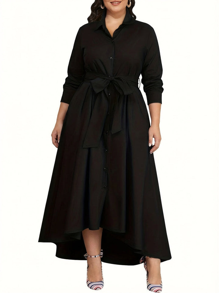 Clemence | Holiday Perfect Button-Front Maxi Dress