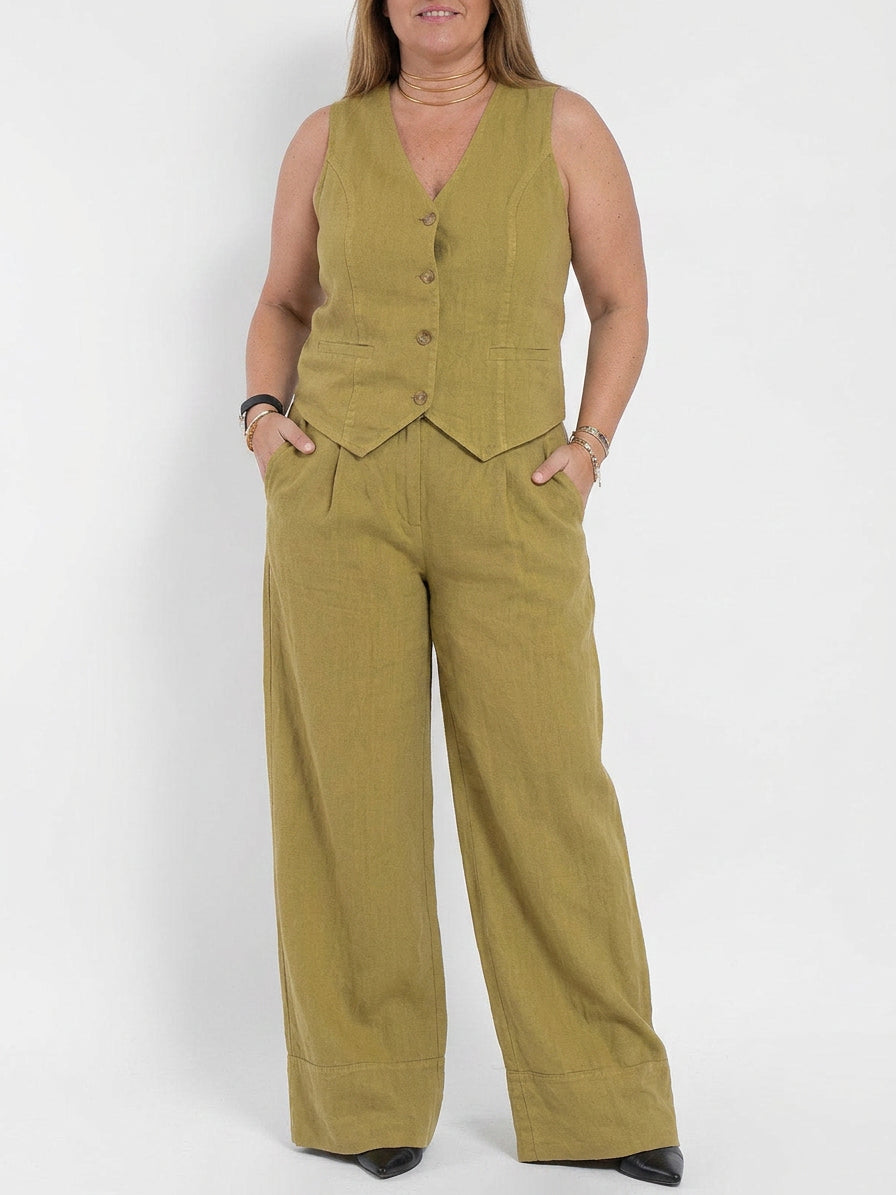 Seraphina – Co-ord Set Elegant Two-Piece With Waistcoat &amp; Pants Wide-Leg