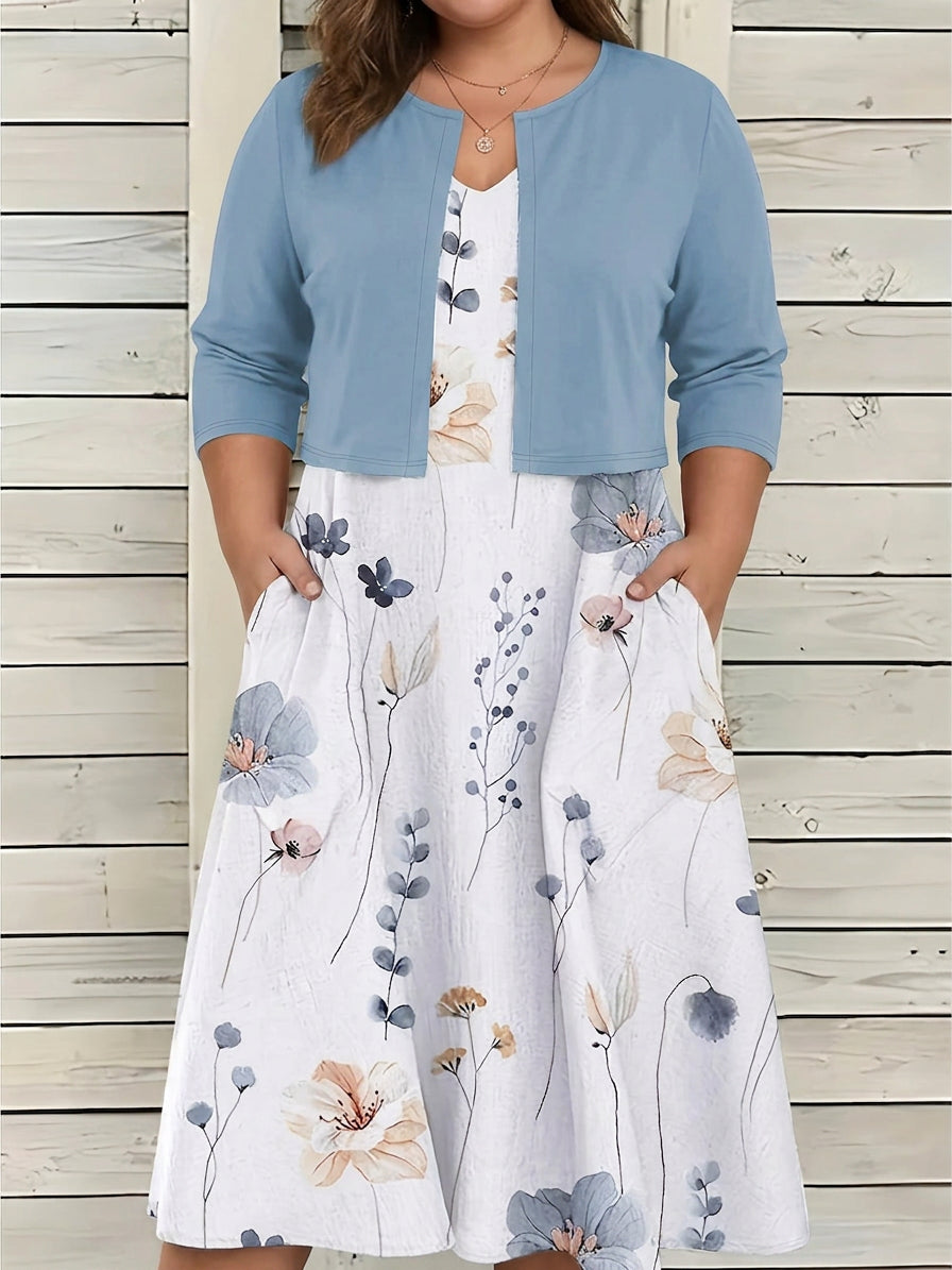 Cleo - Floral Dress Two-Piece Set
