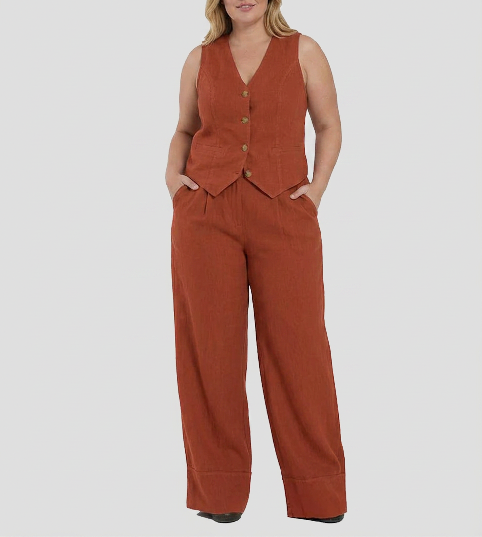 Seraphina – Co-ord Set Elegant Two-Piece With Waistcoat &amp; Pants Wide-Leg