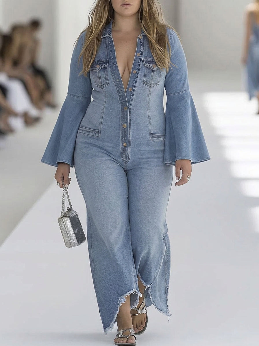 Wren - Long-Sleeved Wide-Leg Jumpsuit