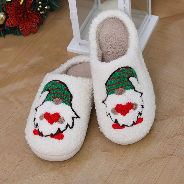 Cute Santa Claus Couple Slippers, Indoor Floor Shoes