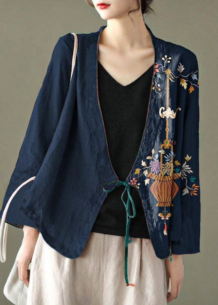 Pernille - Women Red Embroideried Long sleeve Linen Shirt