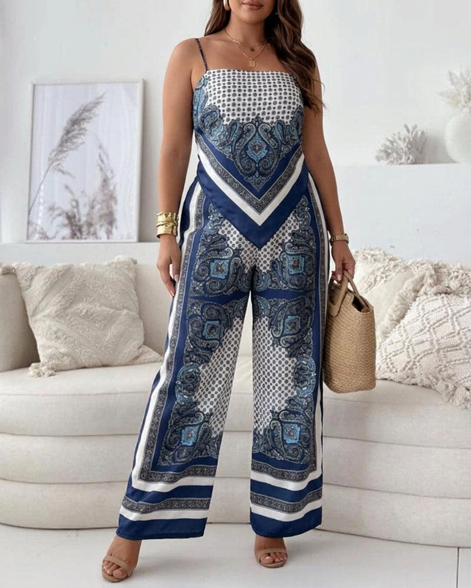 Wren | Vacation Ready Stylish Lace-Up Vest &amp; Pants Two-Piece Set Dress