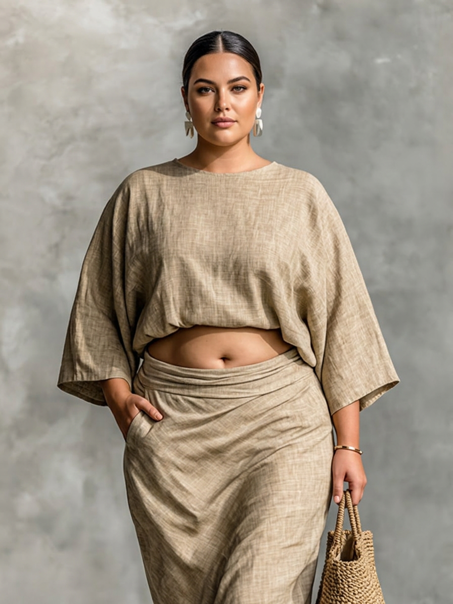 Dovie - Linen Co-ord Set Elegant With Long Skirt