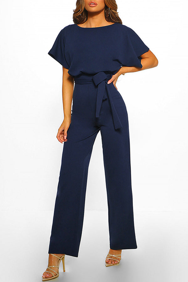 Cassia - Summer button tie short sleeved Jumpsuit