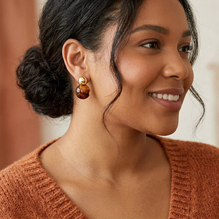 Lark Amber Drop Earrings | Gold