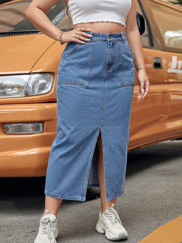 Nia Slit Denim Skirt
