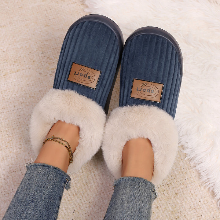 Thick-Sole Plush Slipper Booties – Warm Indoor House Shoes, EVA Sole