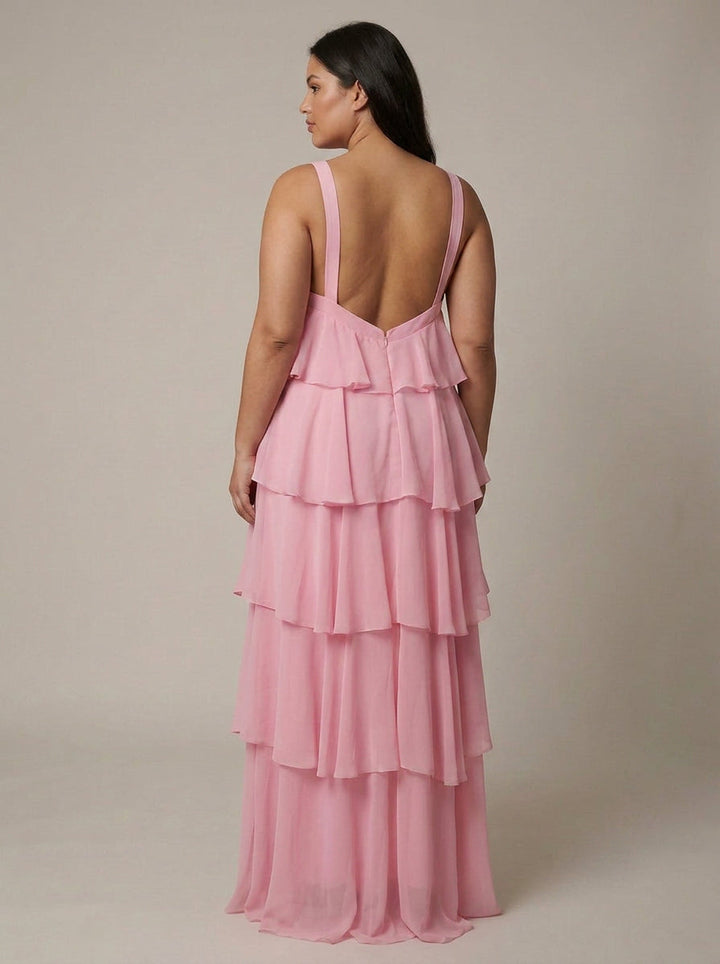 Flower Ruffle Maxi Dress