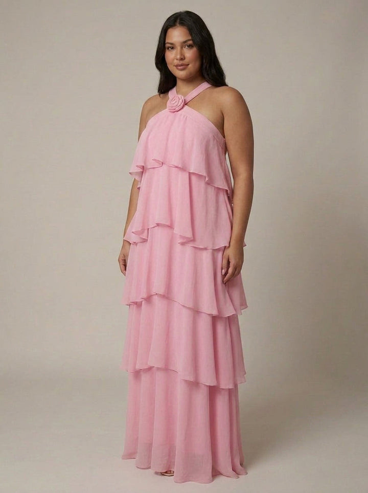 Flower Ruffle Maxi Dress