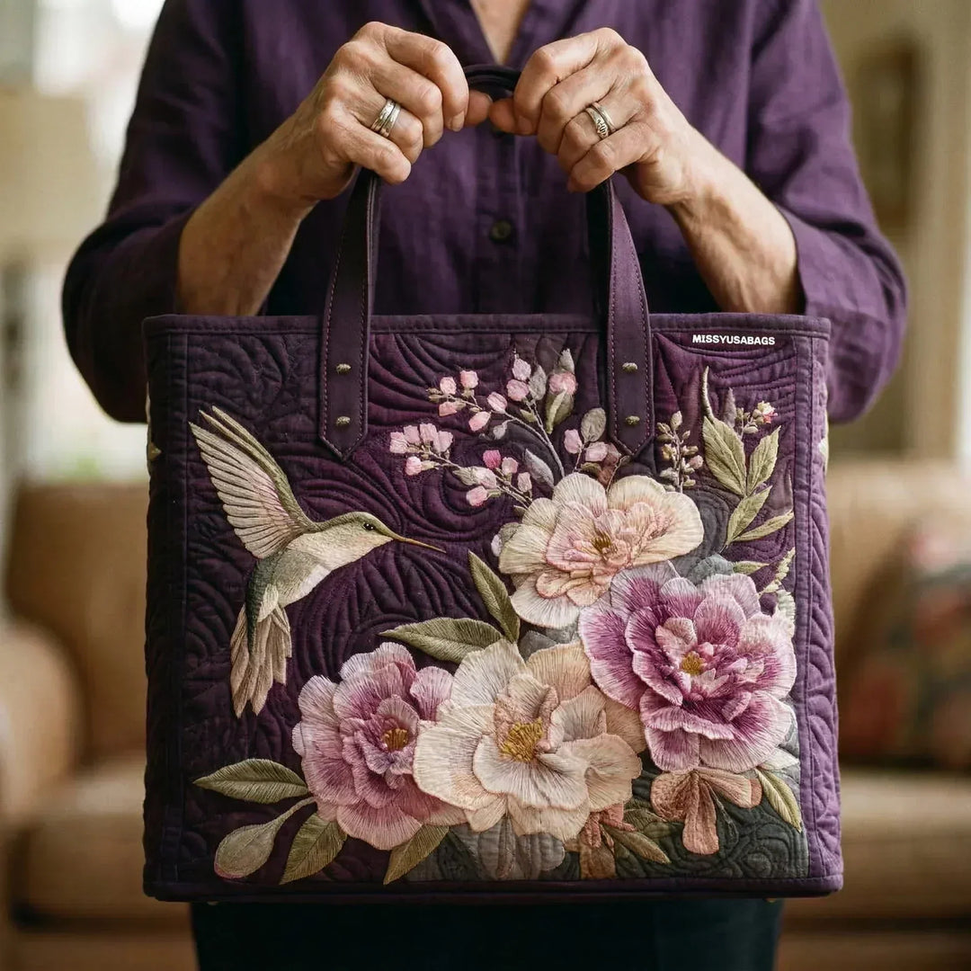 Fern Artisan Bag - Hummingbirds and Orchids