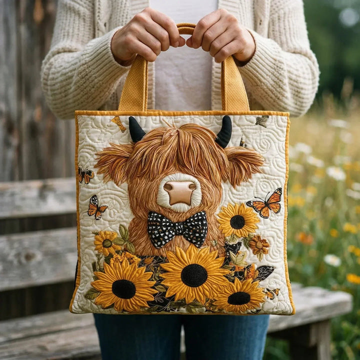 Alma Bag - Highland Cow with Sunflowers