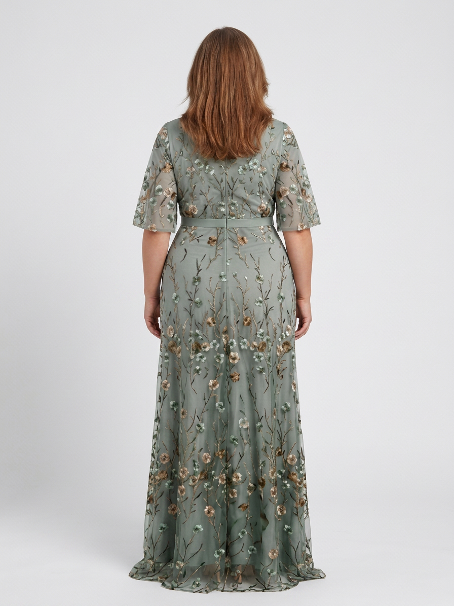Stella &amp; Grace™ | Floral V Neck Short Sleeve Maxi Dress