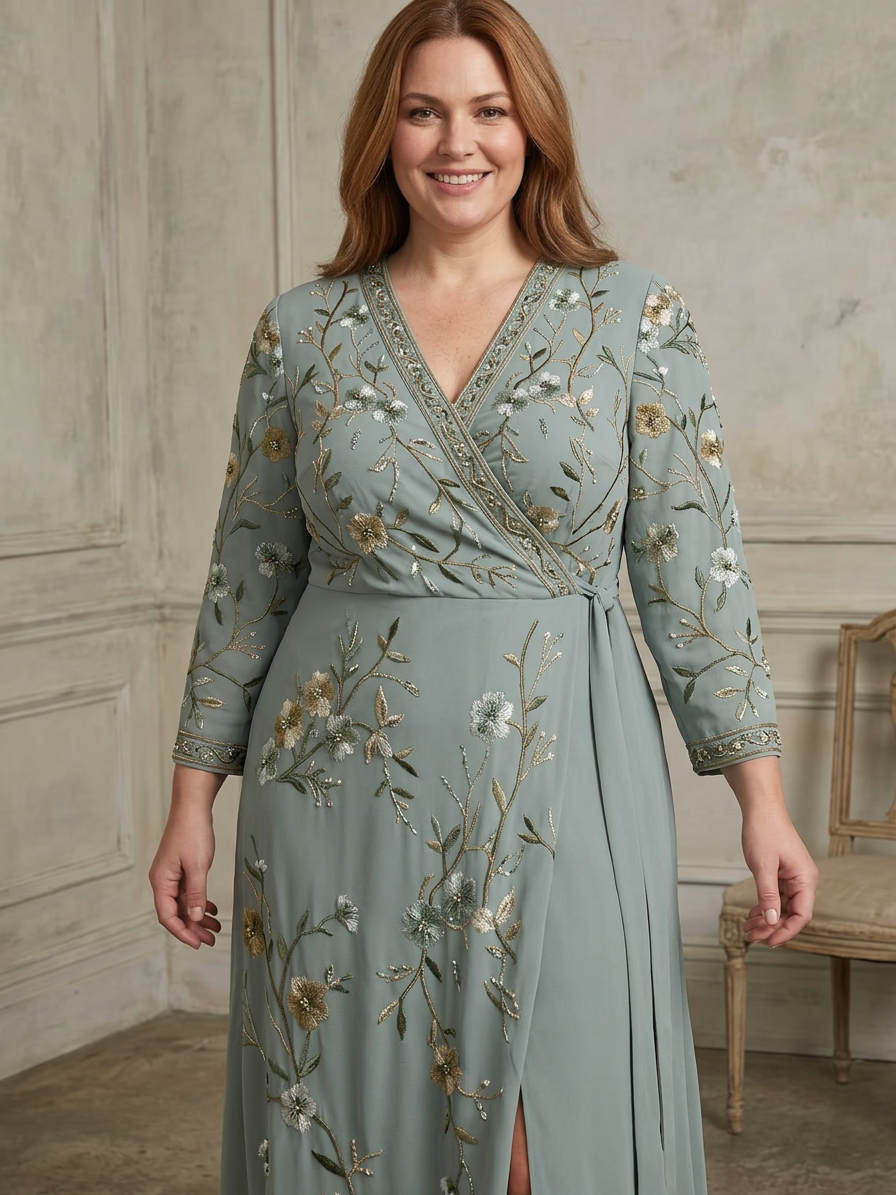 Honora | Floral V Neck Short Sleeve Maxi Dress