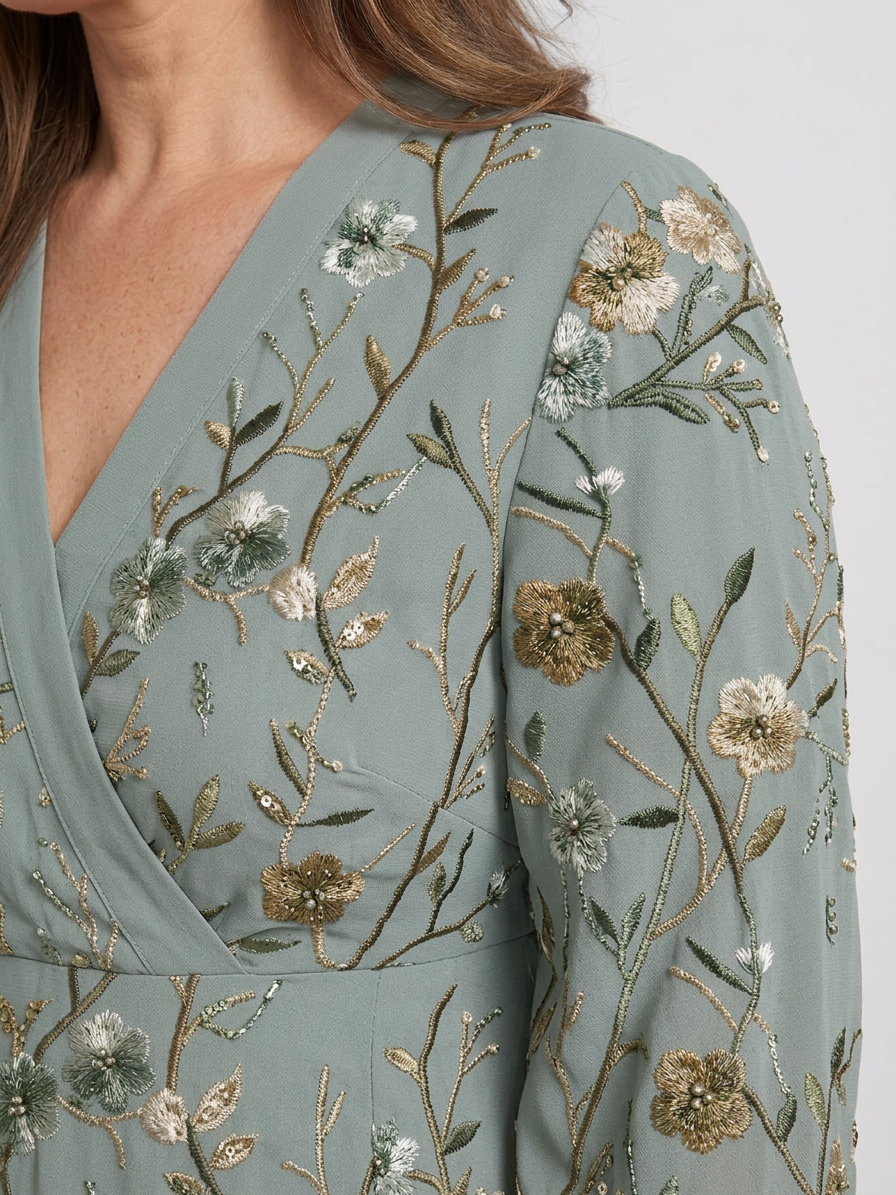 Stella &amp; Grace™ | Floral V Neck Short Sleeve Maxi Dress